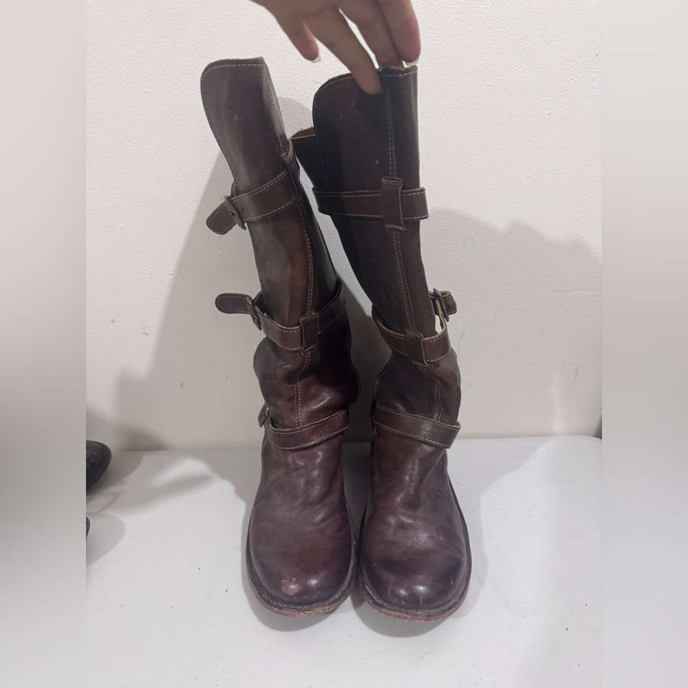 Fiorentini + Baker Dark Brown Leather Combat Boots